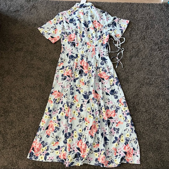French Connection cerisier floral tied midi dress cottage core - Picture 5 of 7